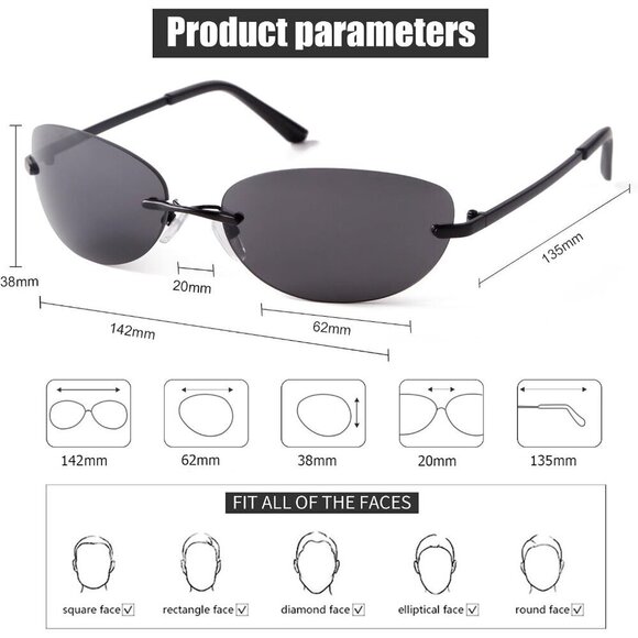 Retro Oval Sunglasses Unisex UV400 Protection Vintage 90s Streetwear main image 7